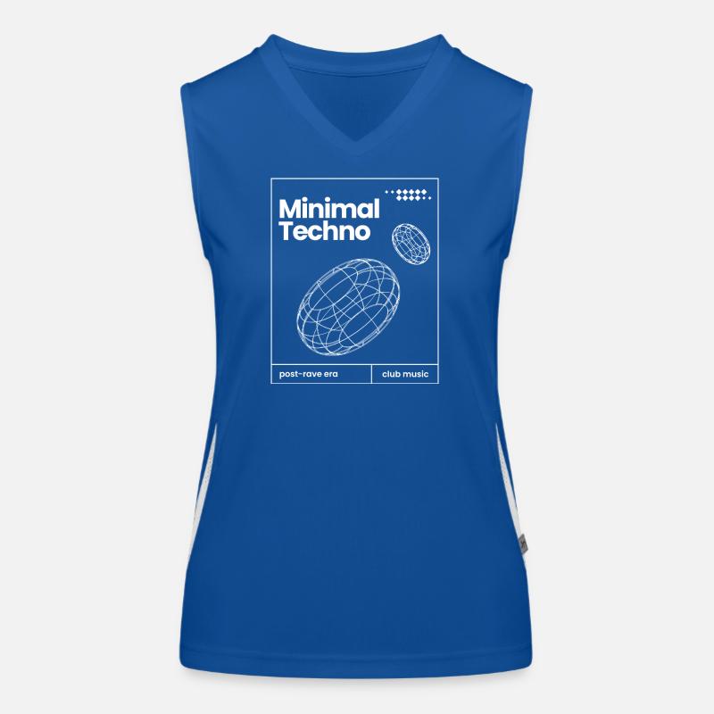 Minimal Techno music Spheres design Women's Functional Contrast Tank Top