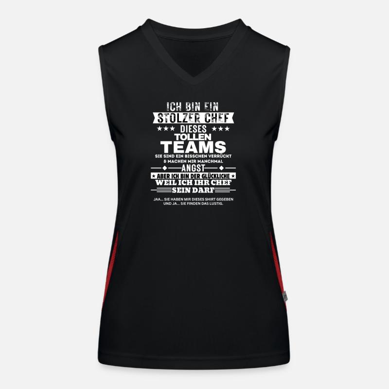 Stolzer Chef dieses tollen Teams - Women's Functional Contrast Tank Top - black/red