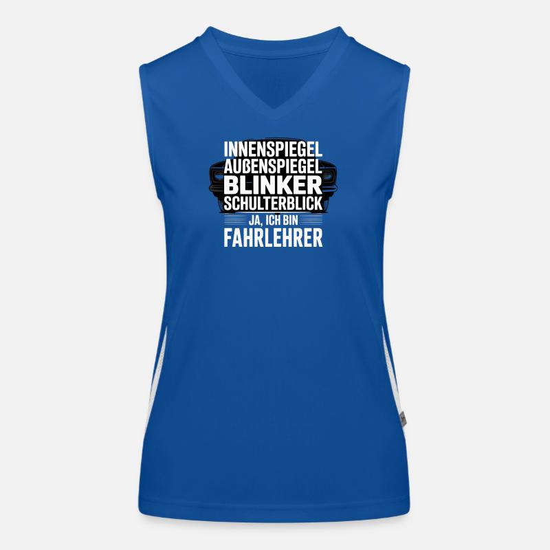 Fahrlehrer Spruch Schulterblick Funktionelles Kontrast-Tank Top für Frauen
