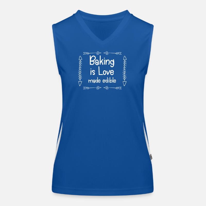 Backen ist essbare Liebe Funktionelles Kontrast-Tank Top für Frauen