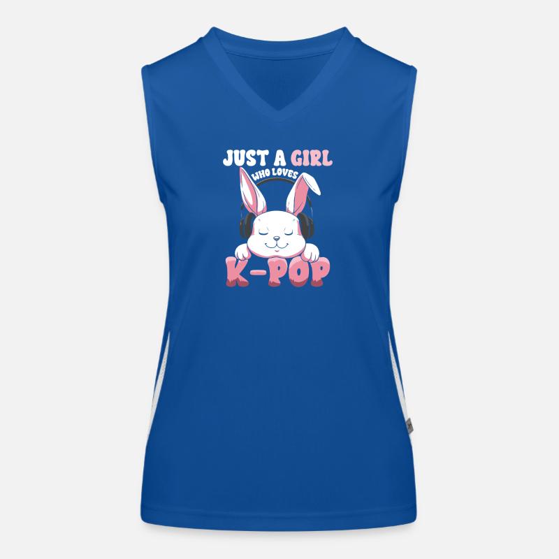 K-Pop Bunny  mit Kopfhörern Funktionelles Kontrast-Tank Top für Frauen