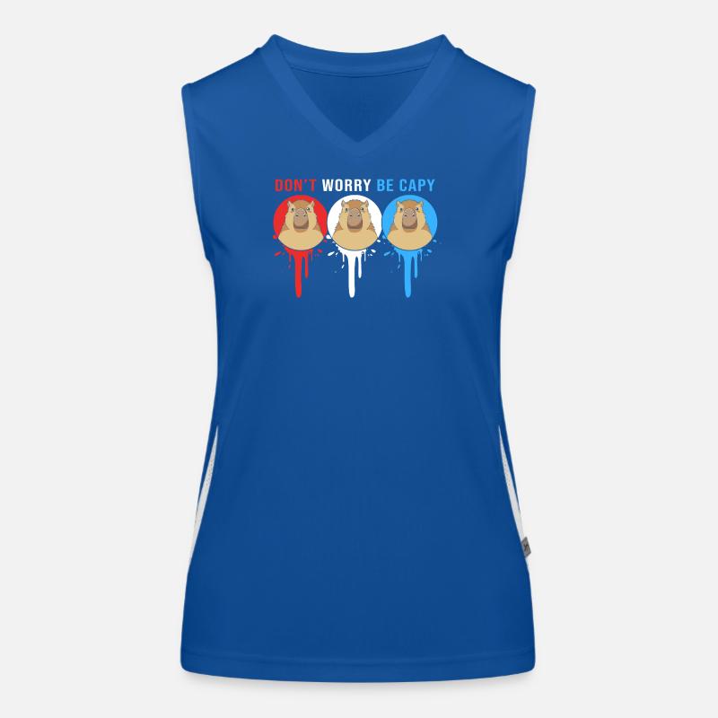 Dont Worry Be Cappy Capybara Funktionelles Kontrast-Tank Top für Frauen