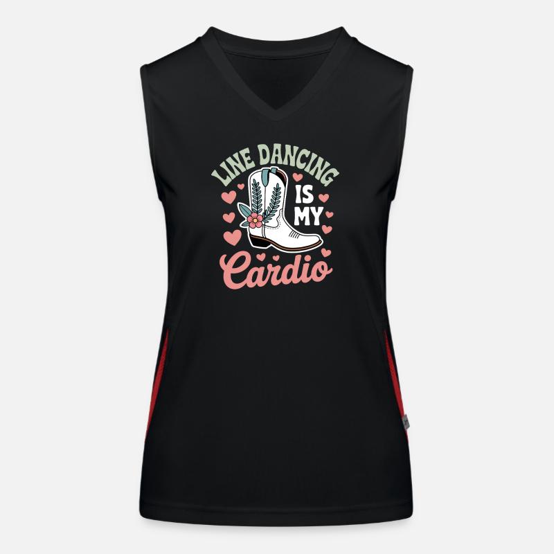 Line Dancing Sprüche Lustiges Line Dance Geschenk  Funktionelles Kontrast-Tank Top für Frauen