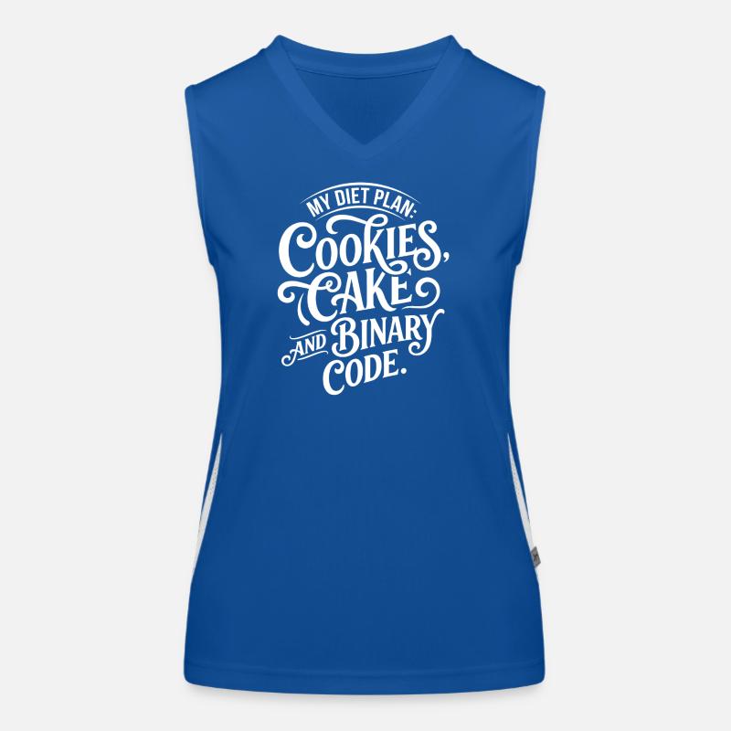 Cookies Cake Binary Code Design Women's Functional Contrast Tank Top