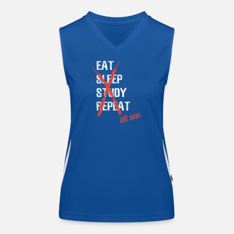 Eat sleep study repeat - Abi 2026 - Spruch Funktionelles Kontrast-Tank Top für Frauen