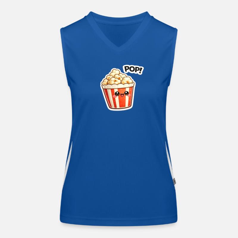 Kawaii Popcorn Lächel-Design Funktionelles Kontrast-Tank Top für Frauen