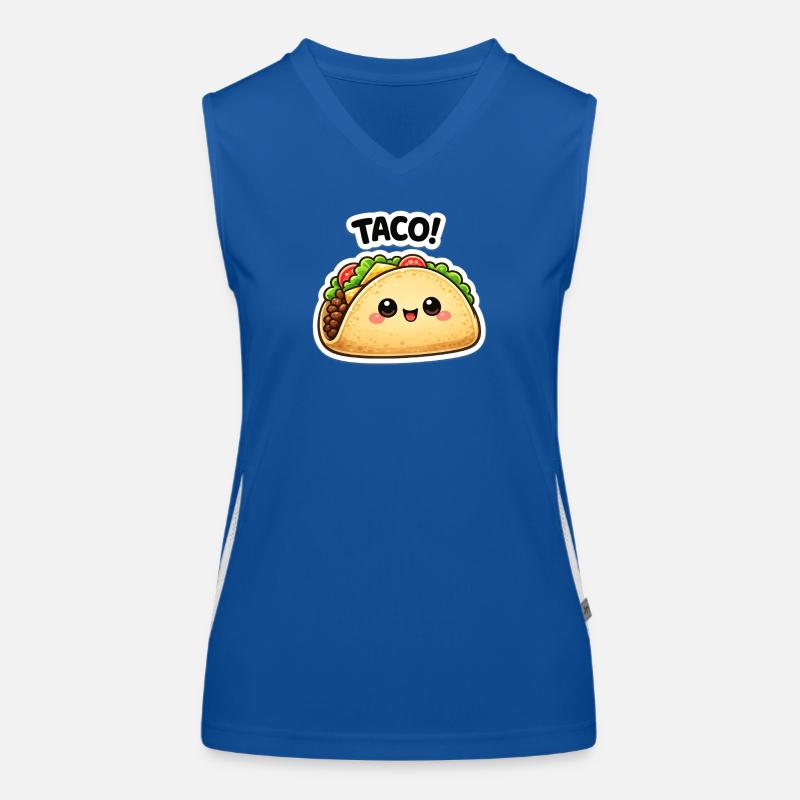 Kawaii-Taco mit süßem Gesicht Funktionelles Kontrast-Tank Top für Frauen