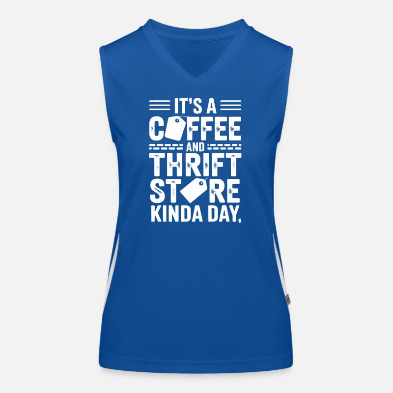 Kaffee-Secondhand-Laden-Tages-T-Shirt Funktionelles Kontrast-Tank Top für Frauen