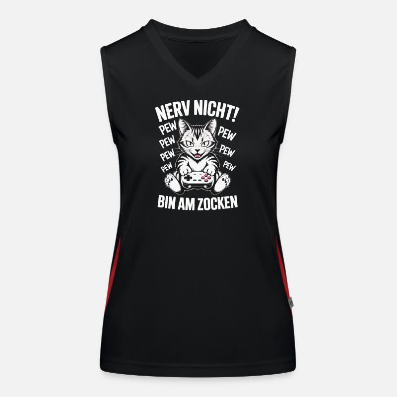 Courage Not I Gaming Cat Design Débardeur respirant contrasté Femme