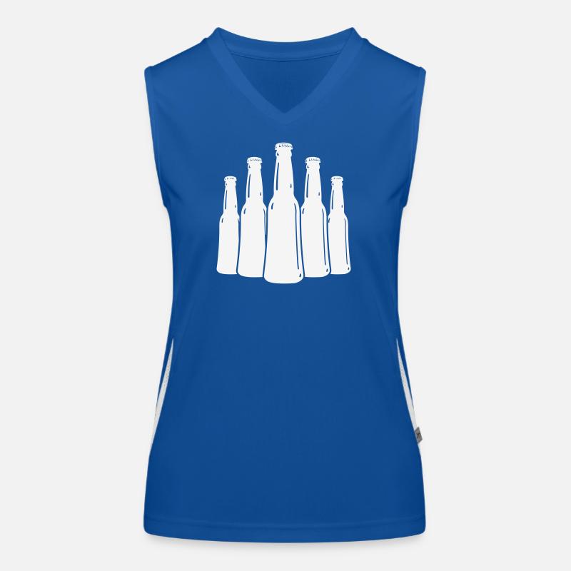 Bierflaschen Silhouette Funktionelles Kontrast-Tank Top für Frauen