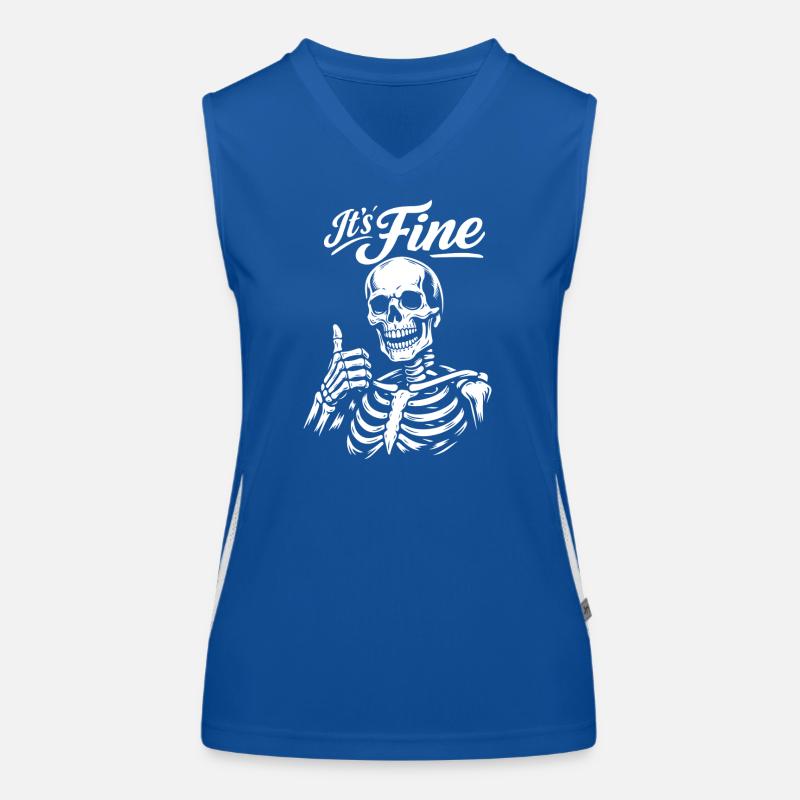 Sein feines Skelett Daumen hoch Funktionelles Kontrast-Tank Top für Frauen