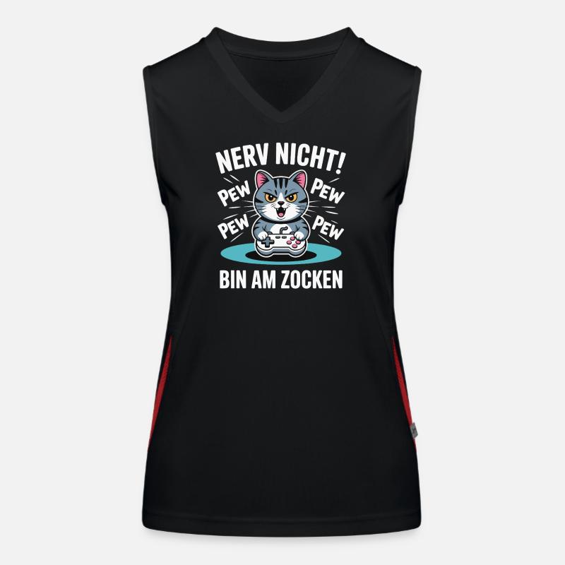 Courage Not I Gaming Cat Design Débardeur respirant contrasté Femme
