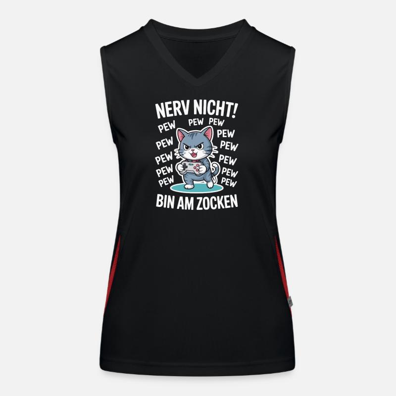 Courage Not I Gaming Cat Design Débardeur respirant contrasté Femme