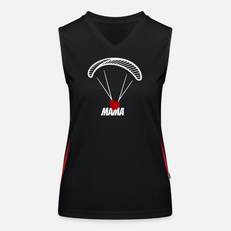 Paragliding mom with heart Women's Functional Contrast Tank Top