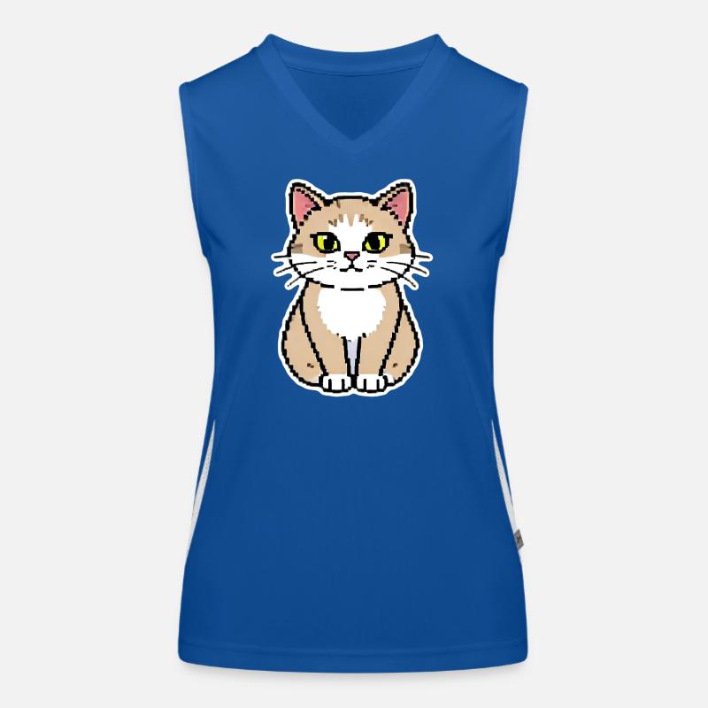 Cat Pixel Art Women's Functional Contrast Tank Top