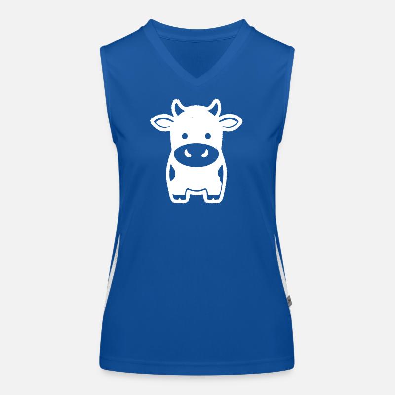 Kuh Stehend Comic Milchkuh Icon Funktionelles Kontrast-Tank Top für Frauen