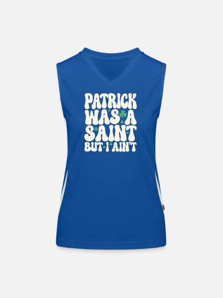 Patrick war ein Heiliger, aber ich bin nicht St. Patrick's Day - Funktionelles Kontrast-Tank Top für Frauen - Royal/Weiß - Vorne