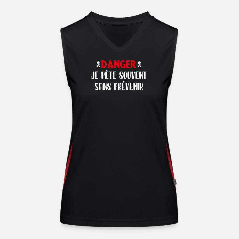 Danger Fart without warning Women's Functional Contrast Tank Top