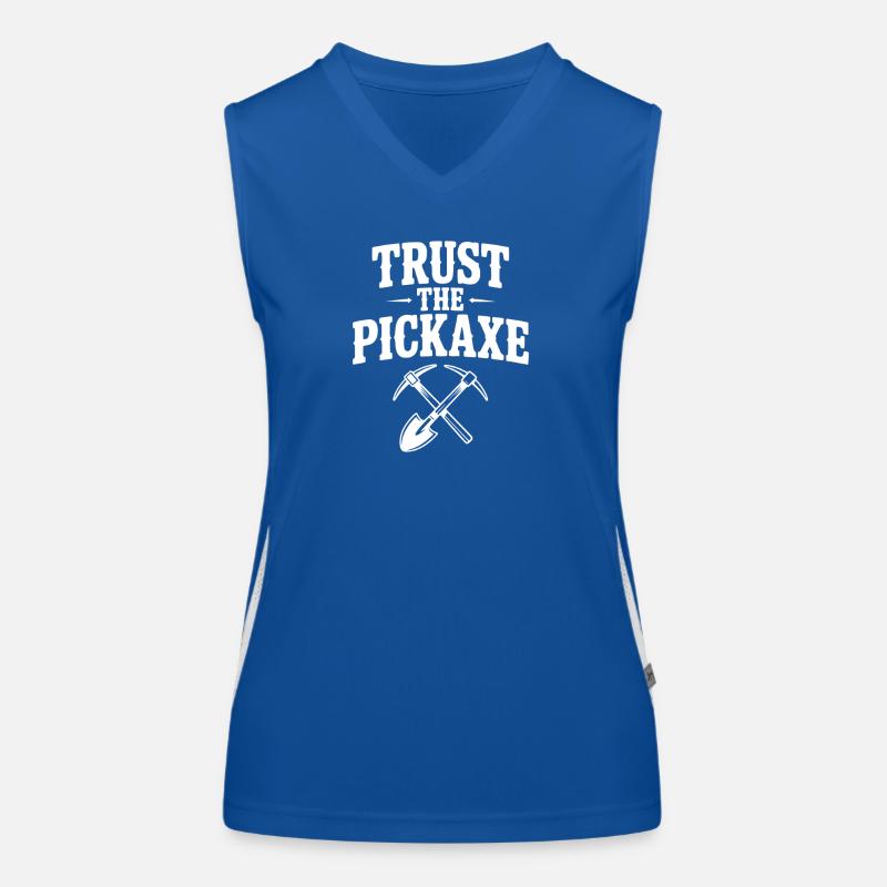 Vertraue der Spitzhacke Funktionelles Kontrast-Tank Top für Frauen