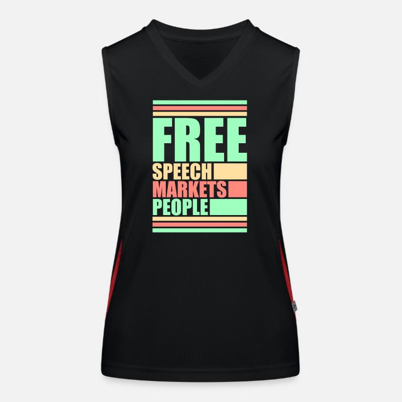 Marché de la liberté d’expression Peuple Libertarian Freedom Logo Débardeur respirant contrasté Femme
