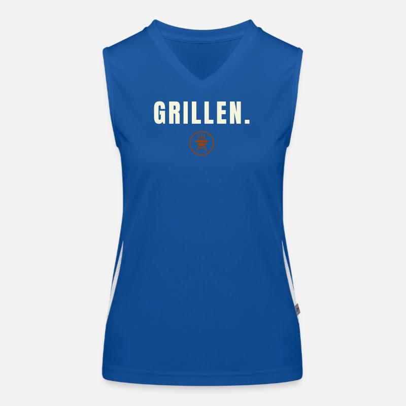 GRILLEN. Minimalist BBQ Design Success Edition Funktionelles Kontrast-Tank Top für Frauen