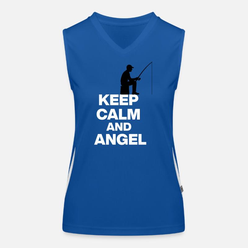 RESTEZ CALMES ET EN POSITION D’ANGLE ! ANGLER REST blanc Débardeur respirant contrasté Femme
