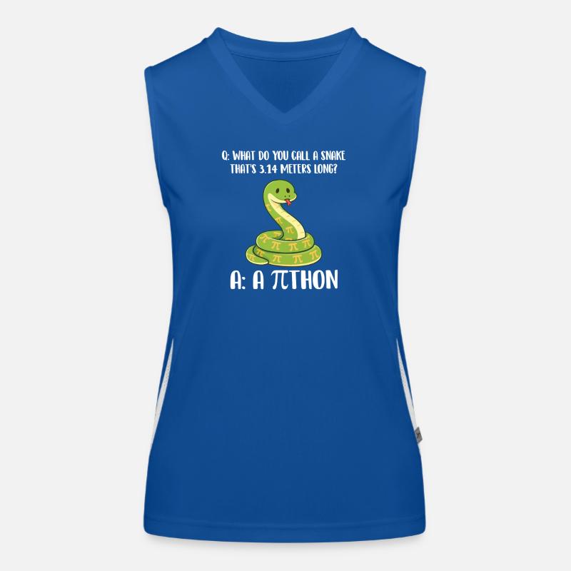 Blague sur le python de Pi Day de 3,14 mètres de long Débardeur respirant contrasté Femme