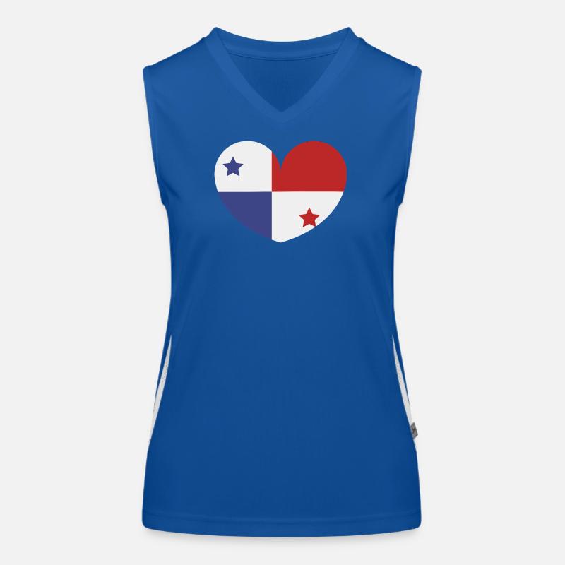 Drapeau du cœur du Panama Débardeur respirant contrasté Femme