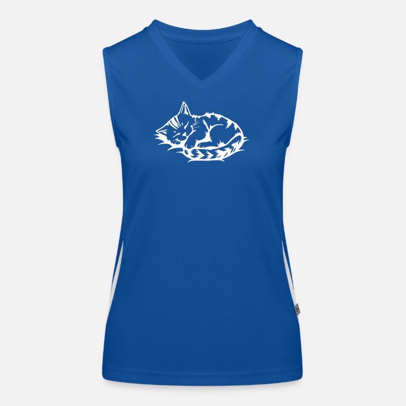 Chat Blanc Endormi Débardeur respirant contrasté Femme