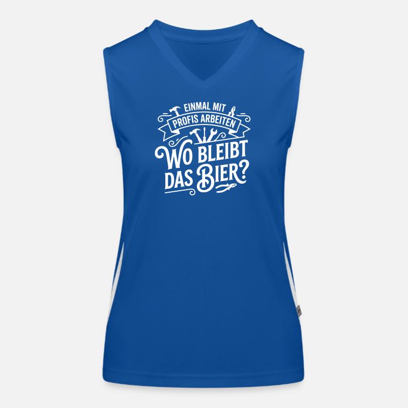 Einmal mit Profis arbeiten! Wo bleibt das Bier? Funktionelles Kontrast-Tank Top für Frauen