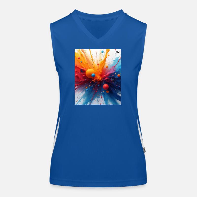 Abstrakte Farbexplosion Funktionelles Kontrast-Tank Top für Frauen