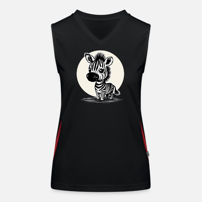 Zèbre mignon – Motif d’animal mignon Débardeur respirant contrasté Femme