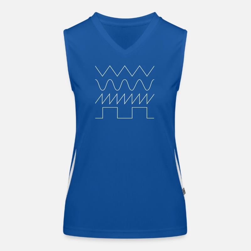 Synthesizer Waveforms (white font) #1 Women's Functional Contrast Tank Top