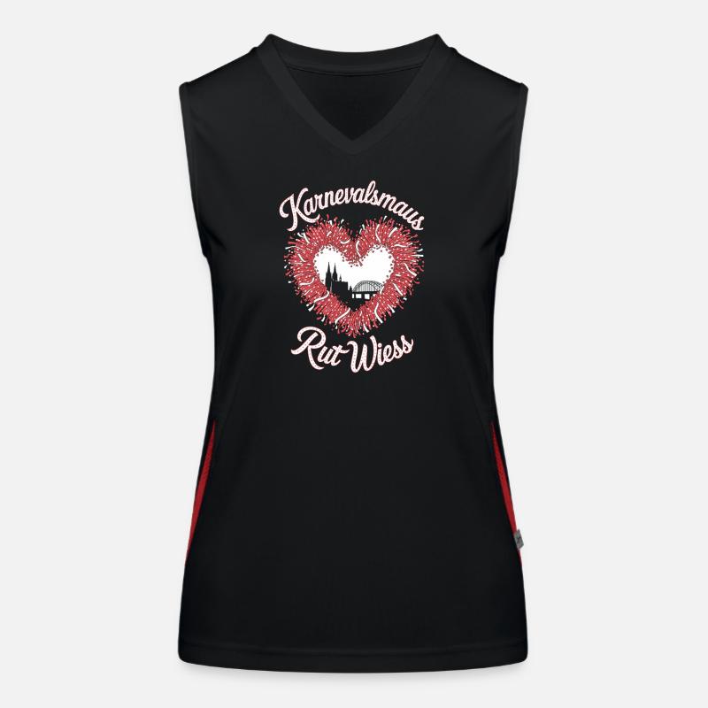 Karnevalsmaus Rut Wiess Köln Kölner Karneval Maus Funktionelles Kontrast-Tank Top für Frauen