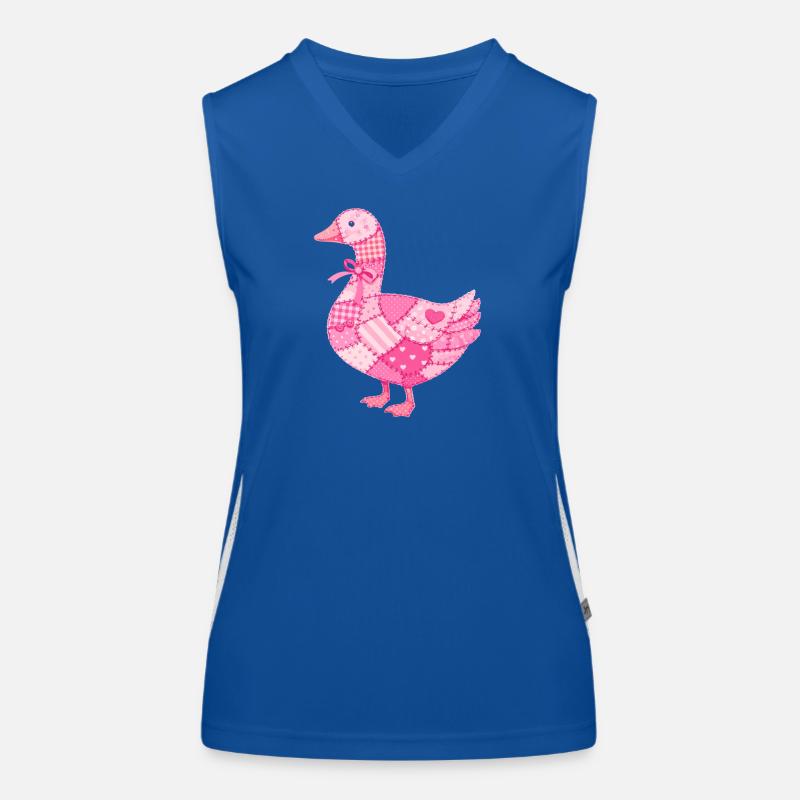 Patchwork Ente Rosa Funktionelles Kontrast-Tank Top für Frauen