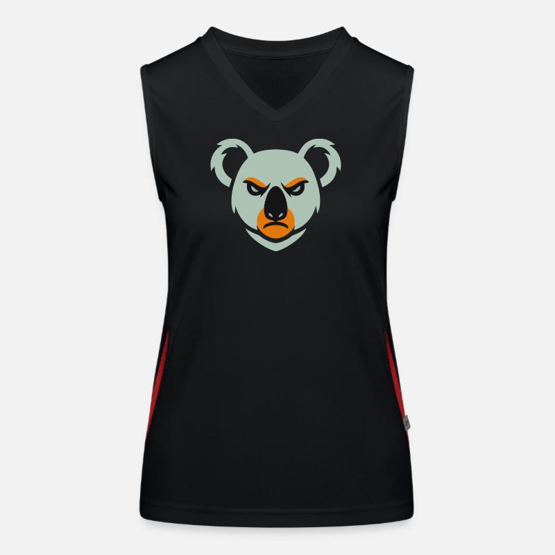 Wütender Koala Blick Funktionelles Kontrast-Tank Top für Frauen