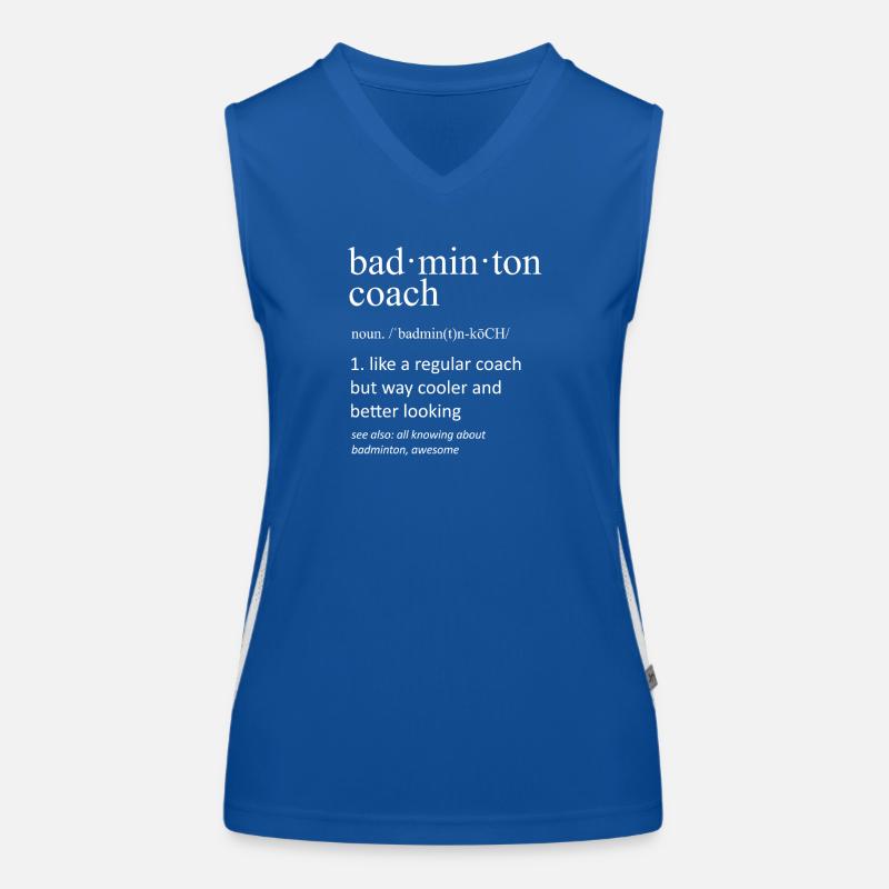 Badminton Coach Funny Dictionary Definition Women's Functional Contrast Tank Top