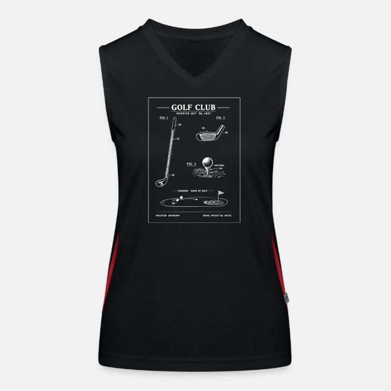 Plan de plan du club de golf Débardeur respirant contrasté Femme