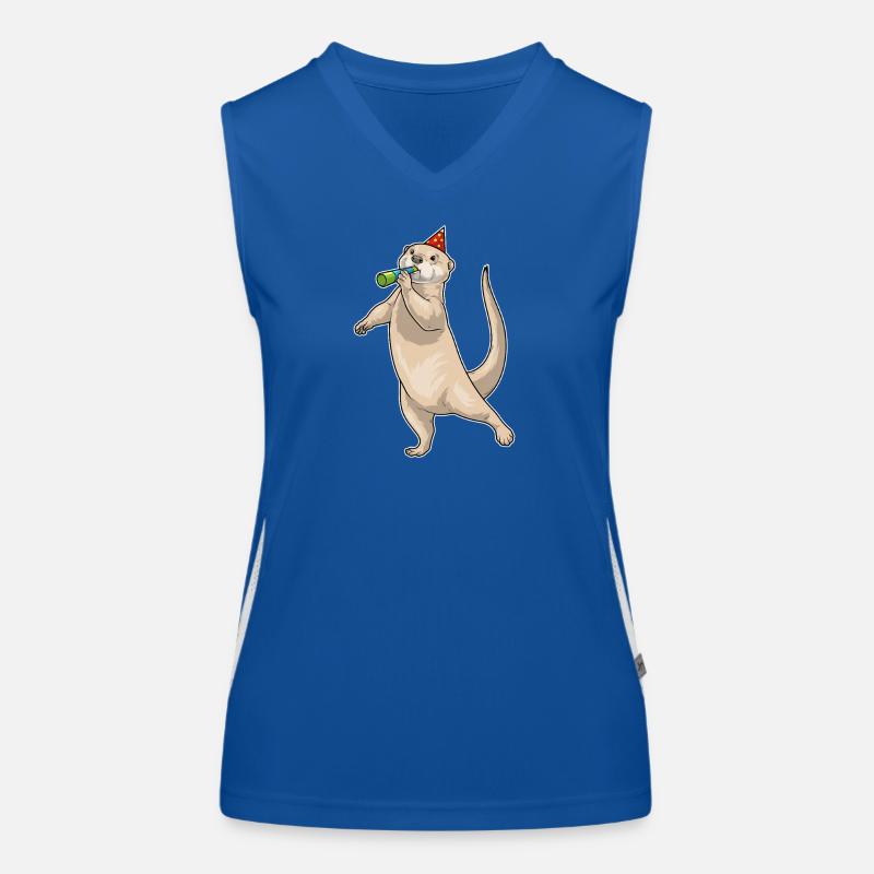 Otter Geburtstag Tröte Funktionelles Kontrast-Tank Top für Frauen