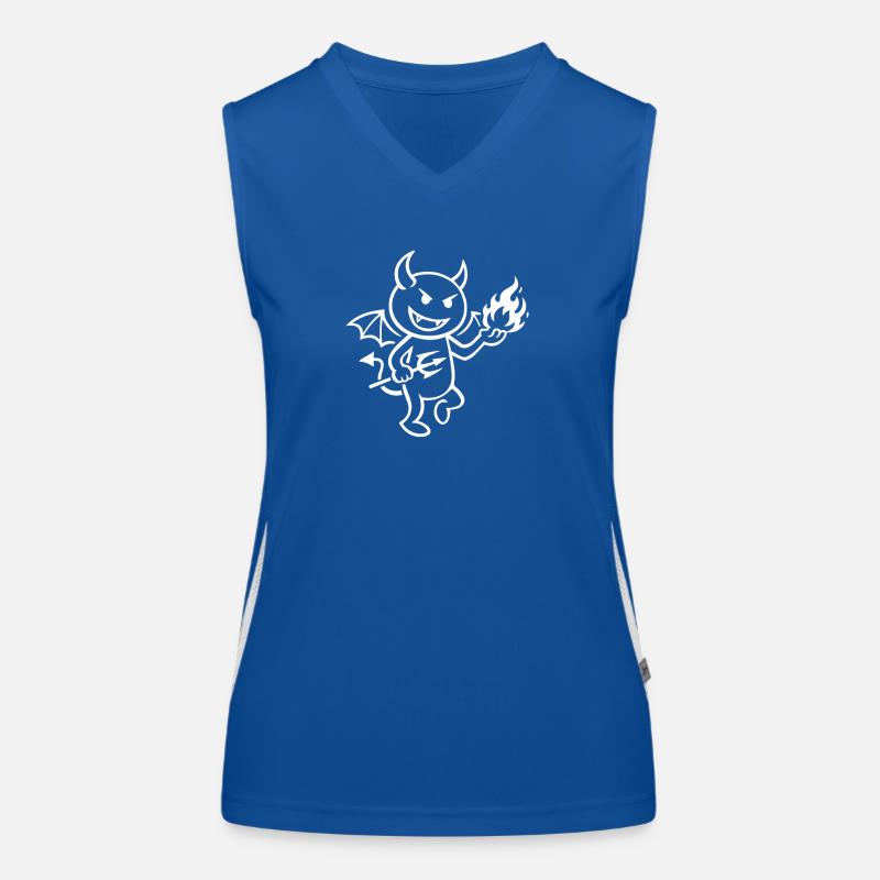 Fire Demon with Flame Ball - Devil Women's Functional Contrast Tank Top