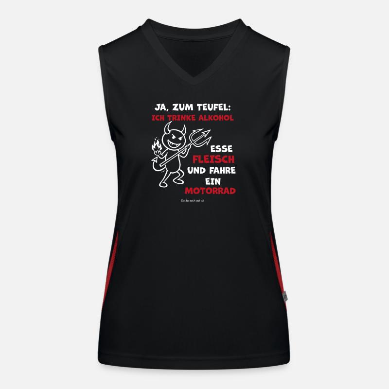 Devilish Drinker Motorcycle Women's Functional Contrast Tank Top