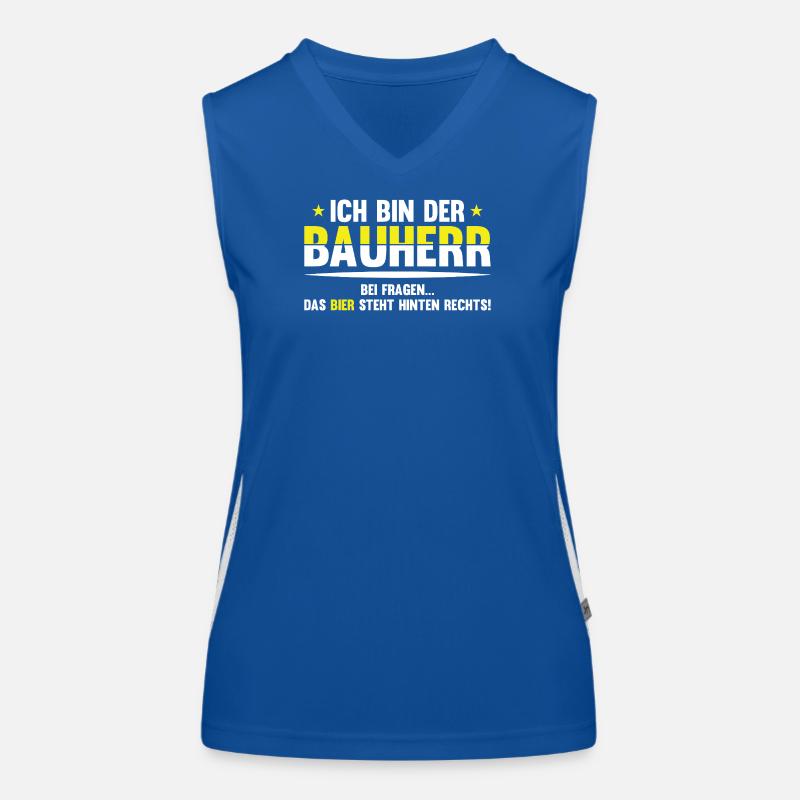 Bayerischer Bierwitz Spruch Funktionelles Kontrast-Tank Top für Frauen
