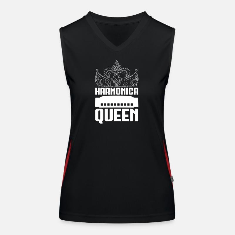 Harmonica Musican Queen Harmonica Funktionelles Kontrast-Tank Top für Frauen