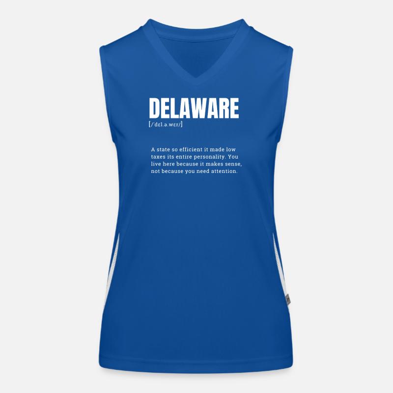 Typographie néon du Delaware Débardeur respirant contrasté Femme