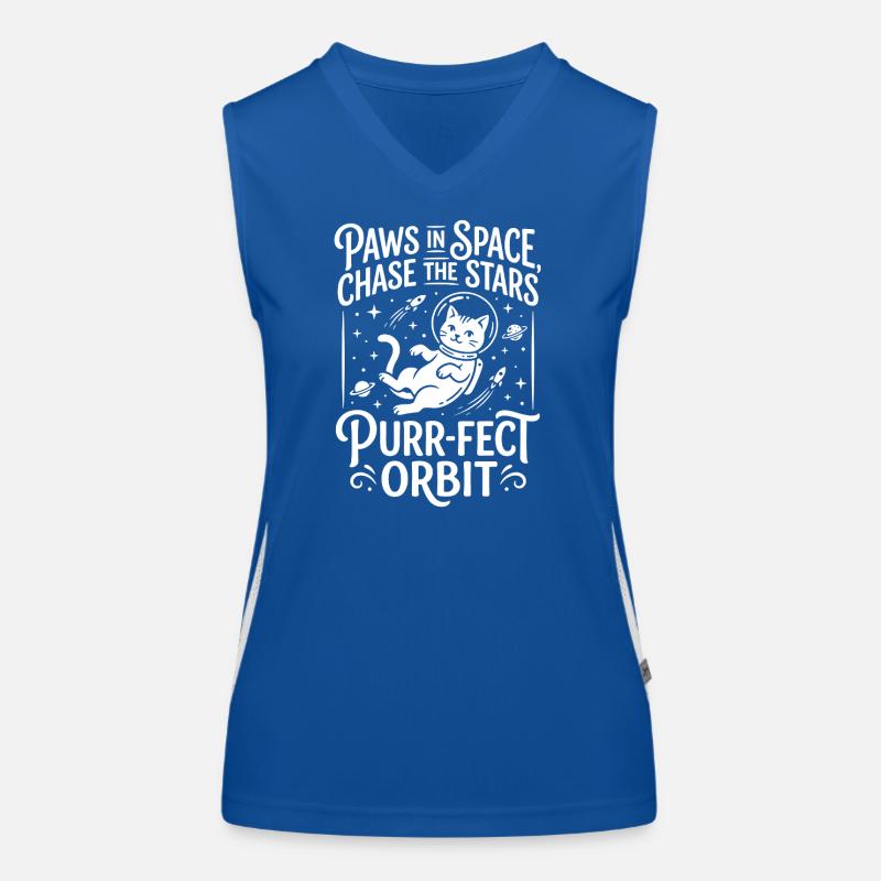 Paws in Space – Purr-fect Orbit Funktionelles Kontrast-Tank Top für Frauen