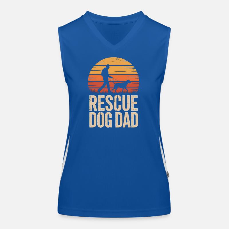 Conception vintage de Papa de Coucher de Soleil de Chien de Refuge Débardeur respirant contrasté Femme