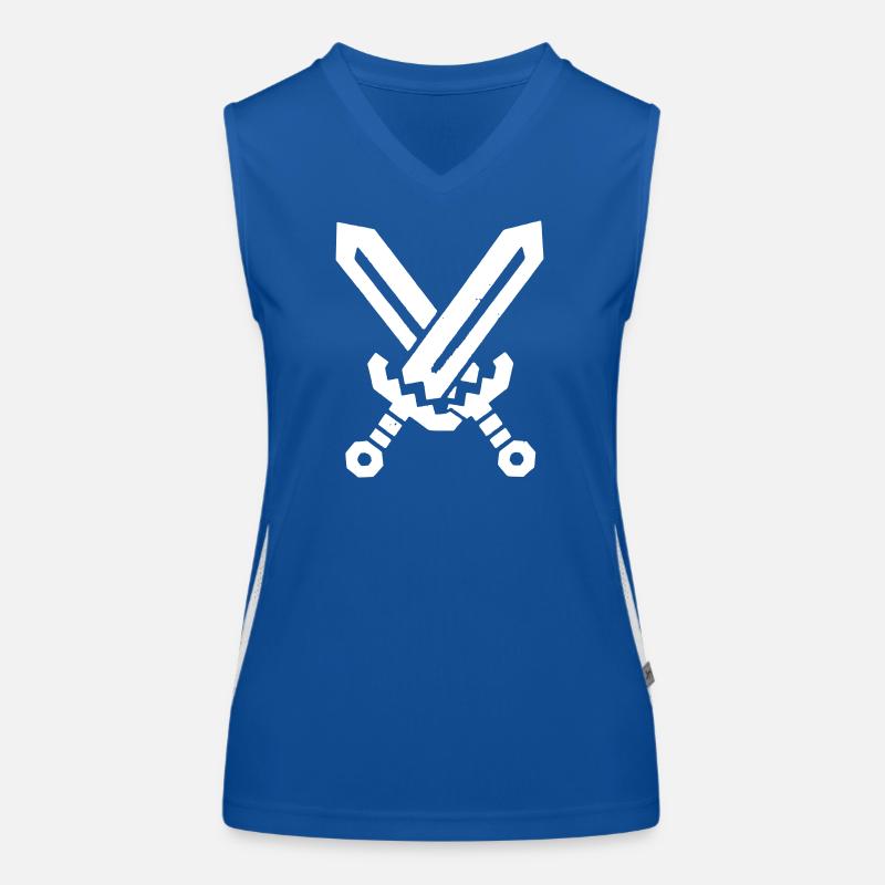 Pixel Schwerter 8-Bit Retro Funktionelles Kontrast-Tank Top für Frauen