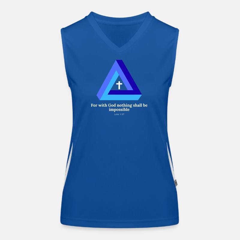 For with God nothing shall be impossible. Luke Funktionelles Kontrast-Tank Top für Frauen