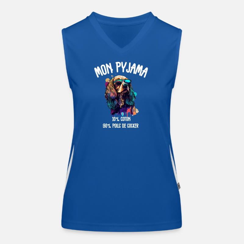 Funny Cocker Spaniel Dog Pajamas Women's Functional Contrast Tank Top