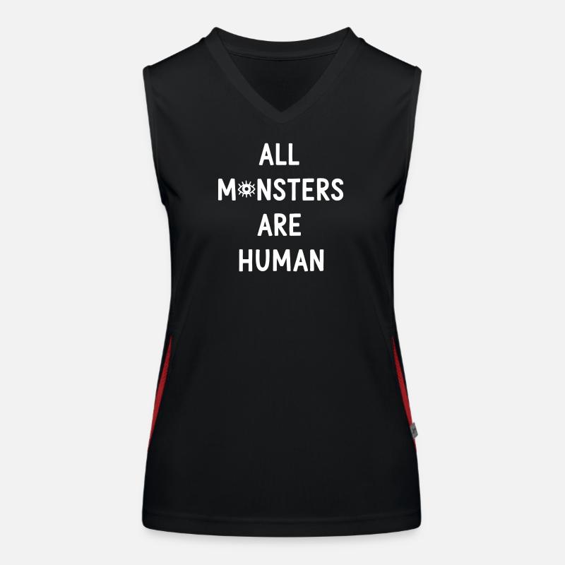 All Monsters Are Human - Women's Functional Contrast Tank Top - black/red